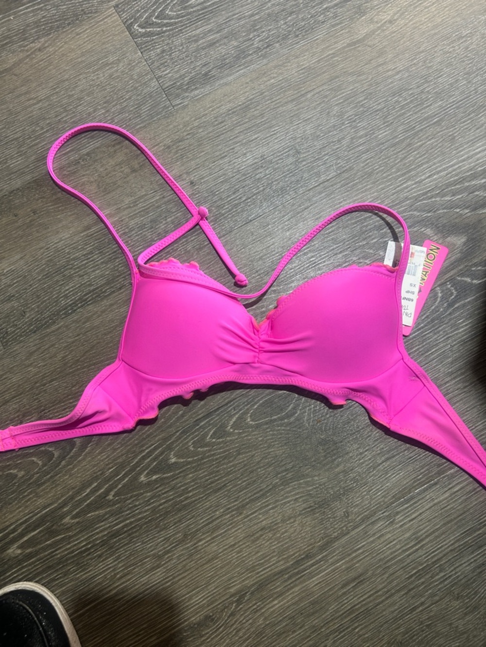 Bikini Nation Hot Pink Push up Bikini Top Swimsuit Separates XS 4/25
